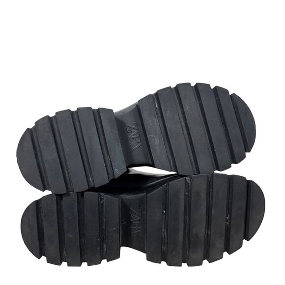 ZARA Platform Lug Sole Chelsea Boots Black Stretch Ankle Boot Size EUR 36 - Picture 9 of 12